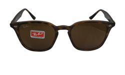 RayBan Square Sunglasses, Plastic, Brown, RB4258, 3*