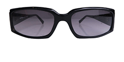 Salvatore Ferragamo Rectangle Sunglasses, Acetate, Black/Gold, 2073, 2
