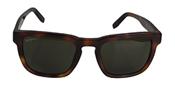 Salvatore Ferragamo Square Sunglasses, Plastic, Brown SF827S, Case, B, 3*