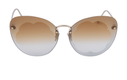 Salvatore Ferragamo SF178S Frameless Sunglasses, Metal, Gold, 3*