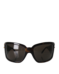 Salvatore Ferragamo 2098-B Sunglasses, Plastic, Tortoise Frame, Black Lens
