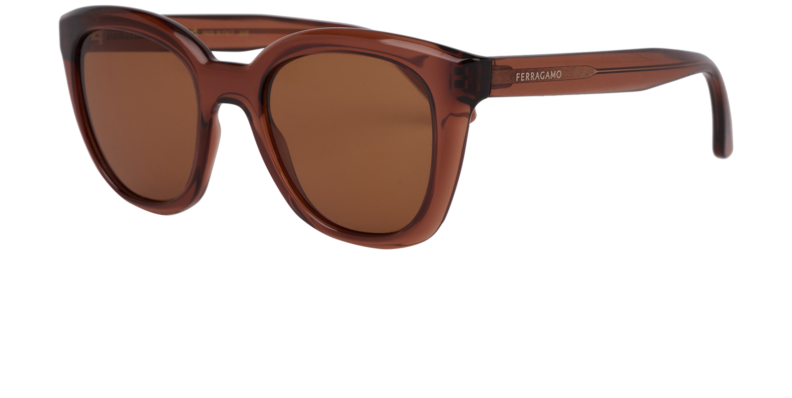 Salvatore Ferragamo SF2000S Round Sunglasses, &pound;110, Accessories, Brown, Bottom view
