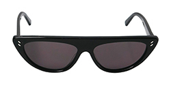 Stella McCartney Flat Brow Sunglasses, Plastic, Black, SC0203S, 3*