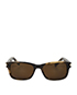 Saint Laurent Tortoiseshell SL35 Slim Sunglasses, front view