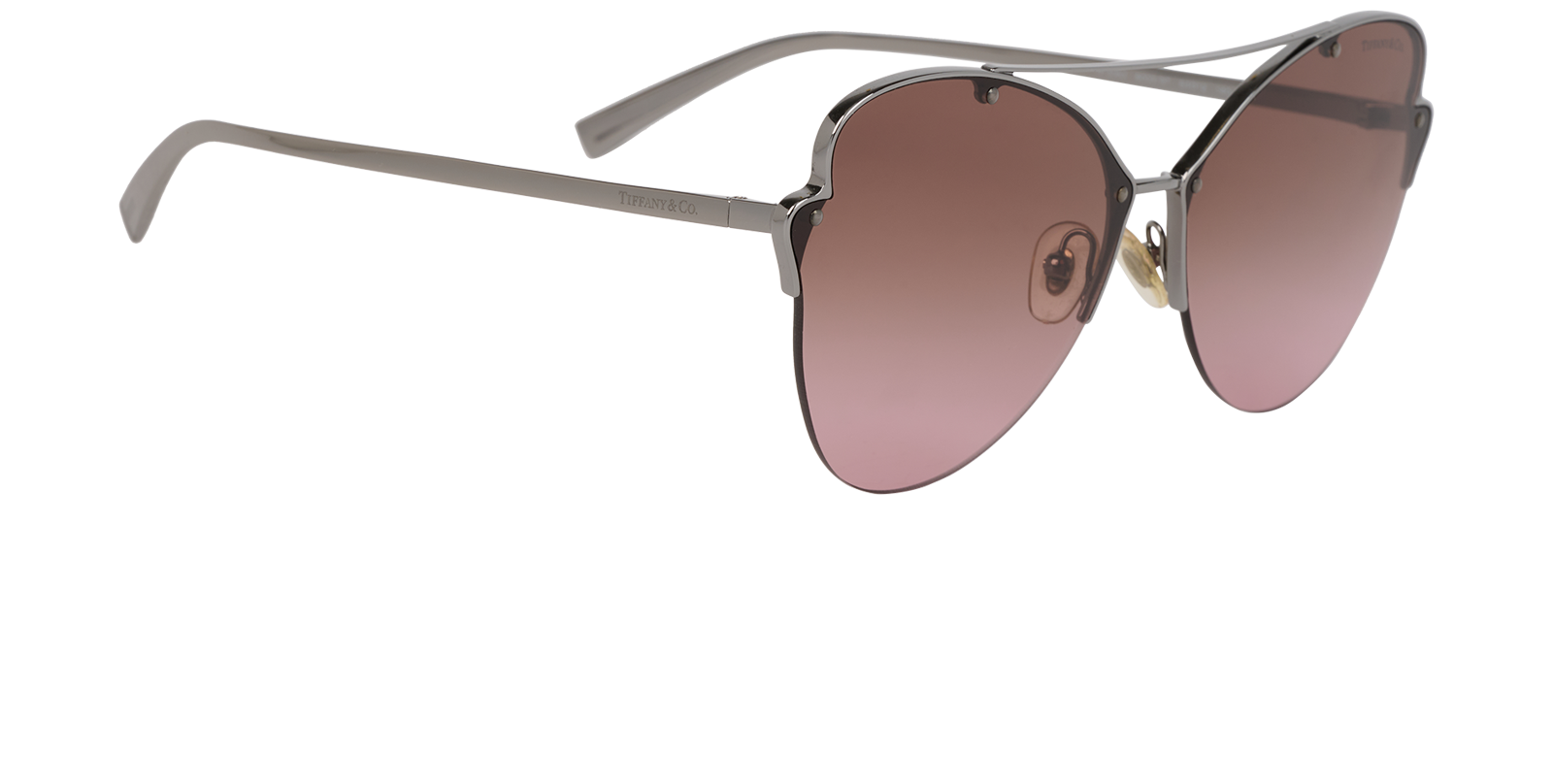 Tiffany & Co TF3063 Aviator Sunglasses, &pound;130, Accessories, Silver, Side view