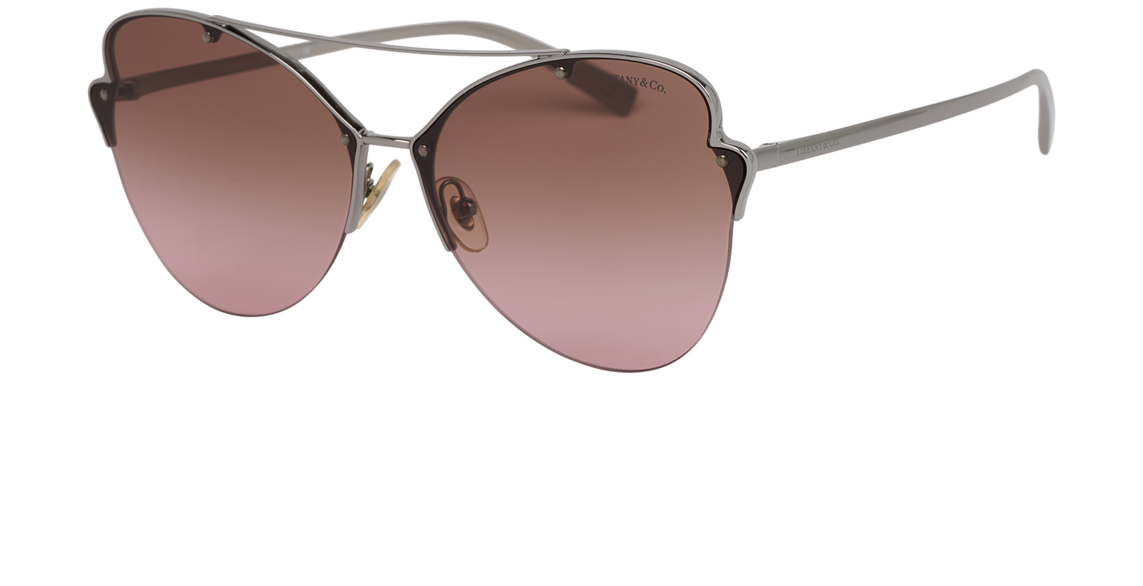 Tiffany & Co TF3063 Aviator Sunglasses, &pound;130, Accessories, Silver, Bottom view