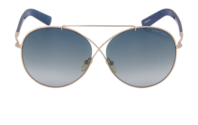 Tom Ford TF394 Butterfly Sunglasses, &pound;120, Accessories, Gold, Front view