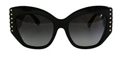 Butterfly Frame Studded Sunglasses, Acetate, Black, VA4056, DB,B,C, 3