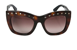 Valentino Studded Sunglasses, Plastic, Brown, V716S, C, 3*