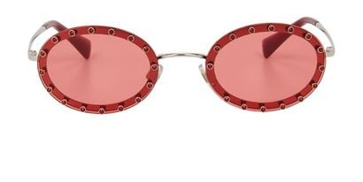 Valentino Small Round Sunglasses Metal Studs, front view