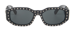 Versace 4361 Embellished Medusa Biggie Sunglasses, Acetate, Black, C, 3*