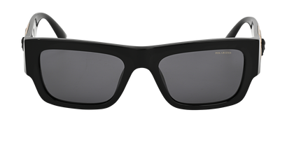Versace 4416-U Medusa Rectangular Sunglasses, &pound;120, Accessories, Black, Front view