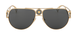 Versace Aviator Sunglasses, Metal, Gold, B/C/DB, 3*