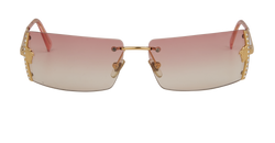 Versace Medusa Rimless Sunglasses, Metal, Gold/Pink, MII, C, 3*