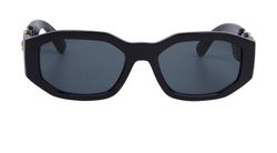 Versace Medusa Rectangle Small Sunglasses, Acetate, Black, 4361, 3*