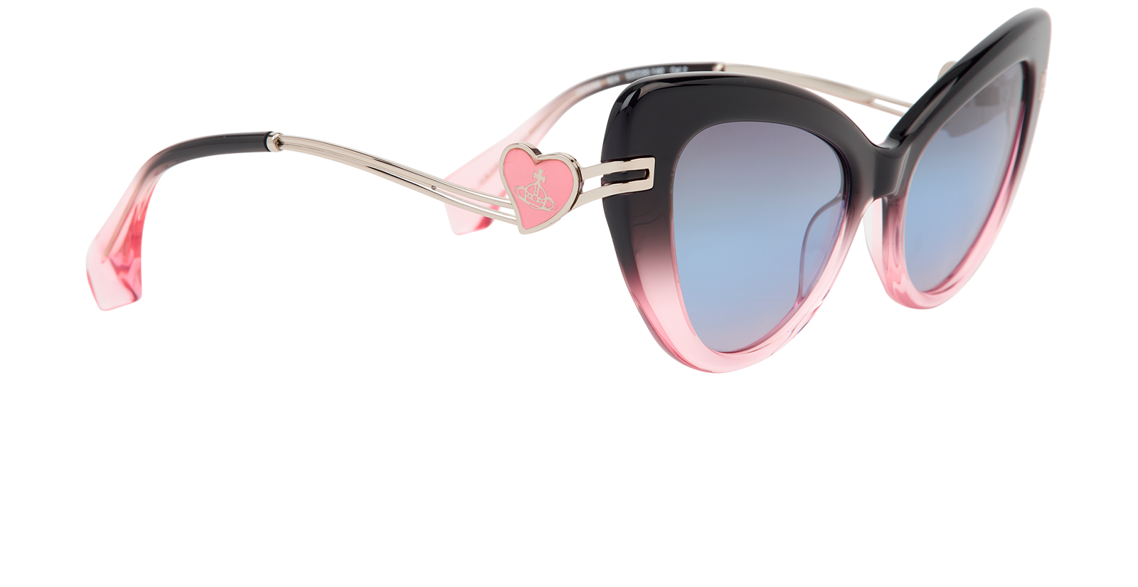 Vivienne Westwood Liza Cat-Eye Sunglasses, &pound;110, Accessories, Black/Pink, Side view