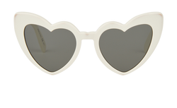 Saint Laurent SL181 LouLou Heart Shape Sunglasses, Acetate, White, C, 3*