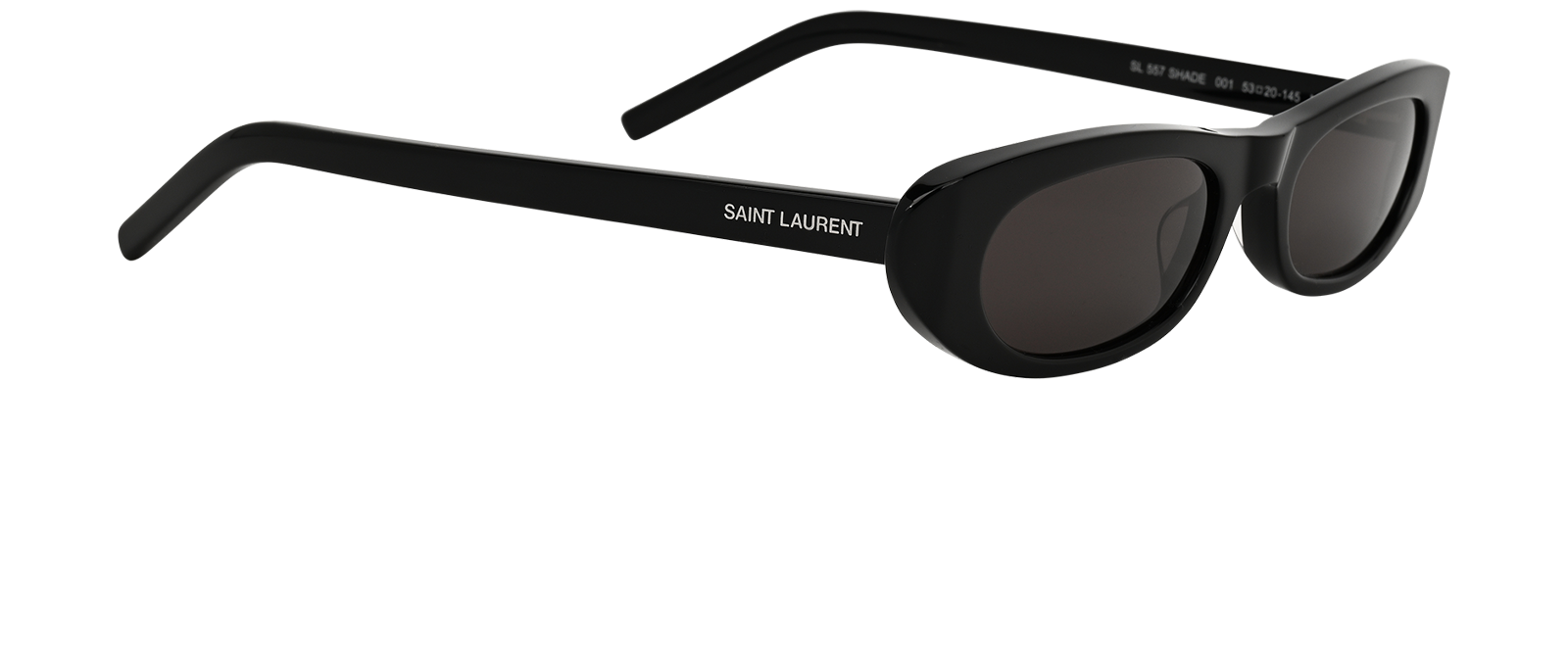 Saint Laurent SL557 Shade Sunglasses, &pound;195, Accessories, Black, Side view
