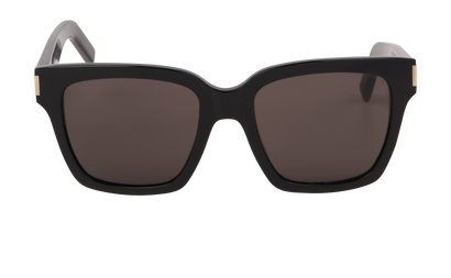 Saint Laurent SL507 Square Sunglasses, &pound;110, Accessories, Black, Front view
