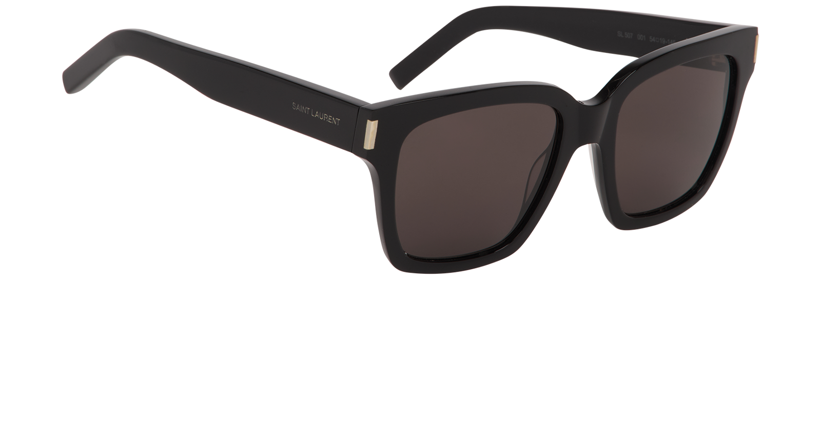 Saint Laurent SL507 Square Sunglasses, &pound;110, Accessories, Black, Side view