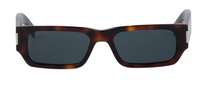 Saint Laurent SL660 Rectangular Sunglasses, &pound;190, Accessories, Brown, Front view