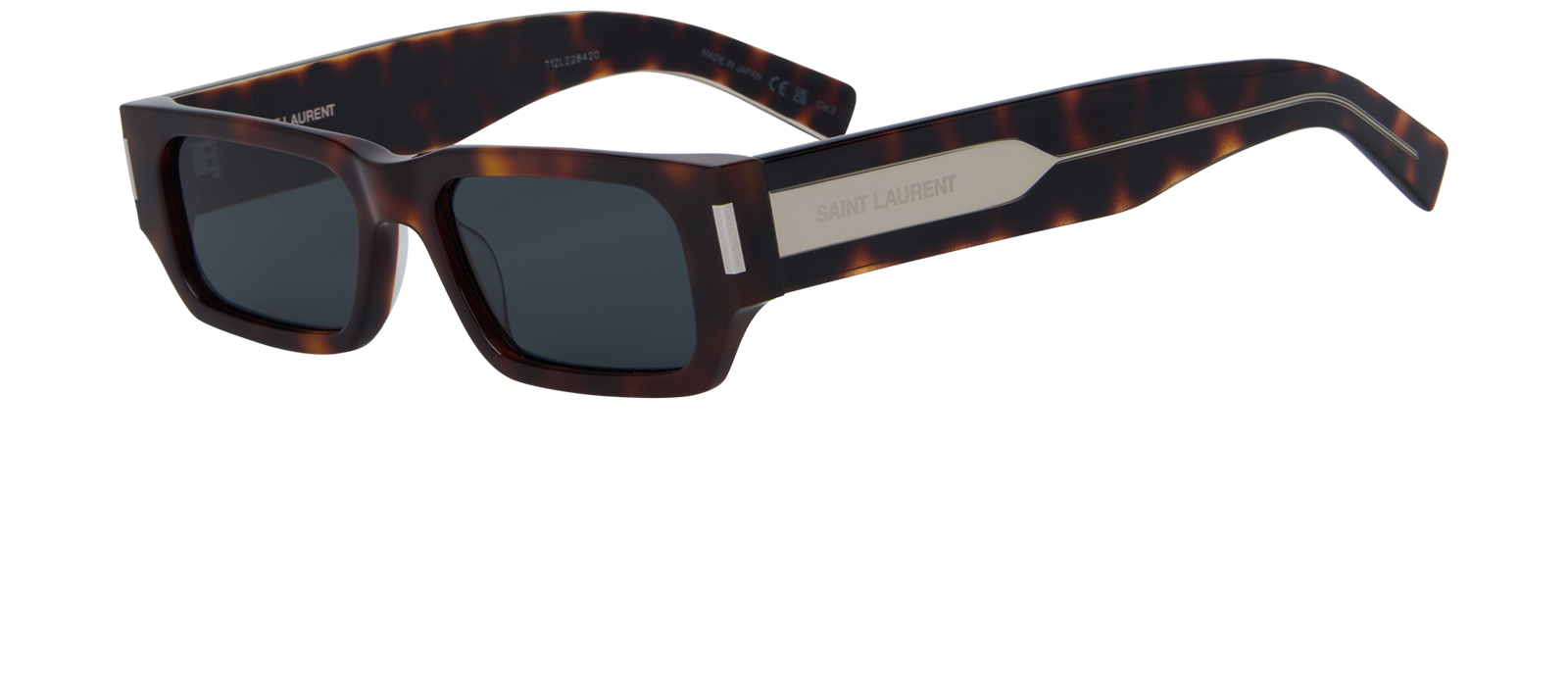 Saint Laurent SL660 Rectangular Sunglasses, &pound;190, Accessories, Brown, Bottom view