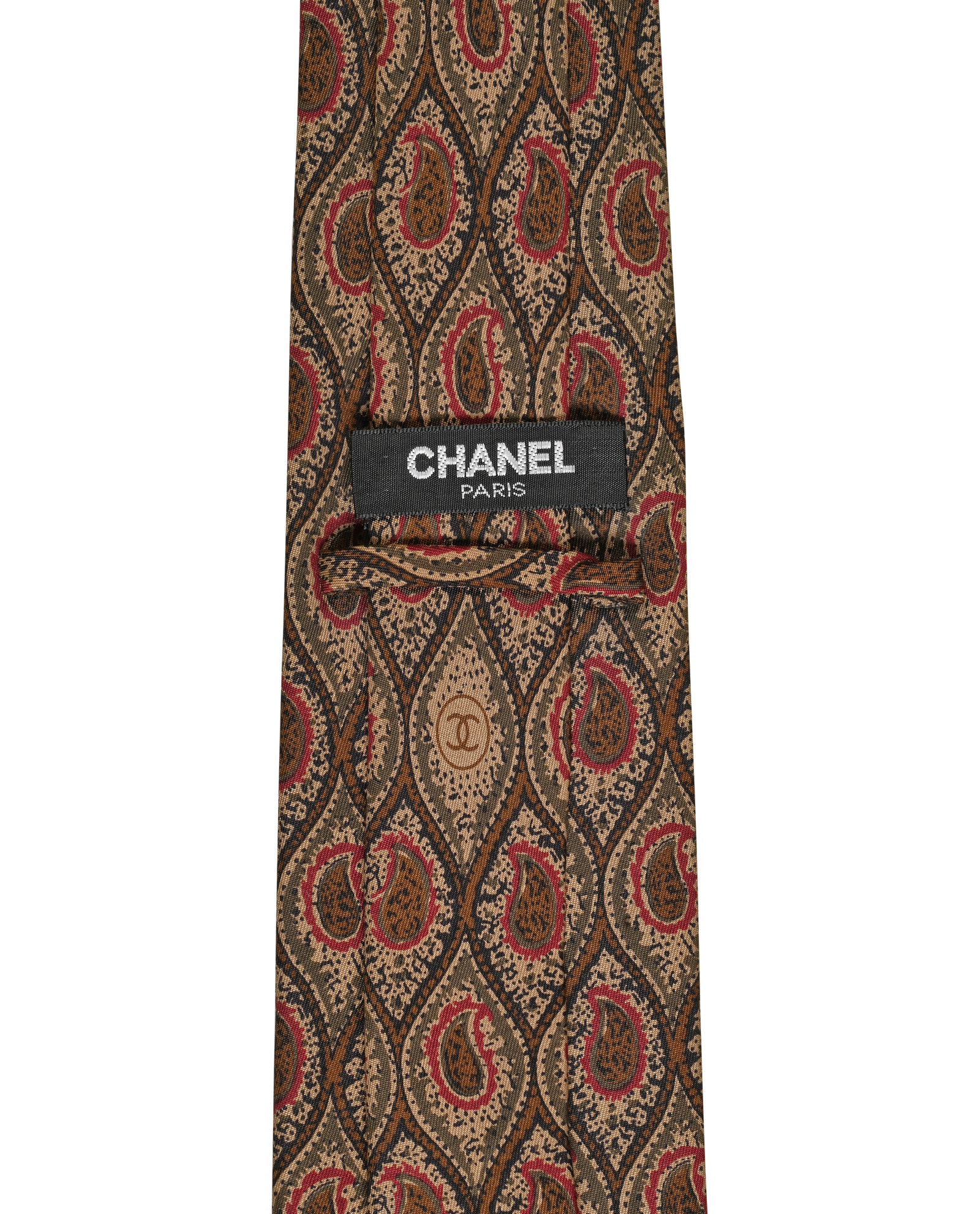 Chanel Paisley Print Tie, &pound;110, Accessories, Beige/Brown, Silk, Other view