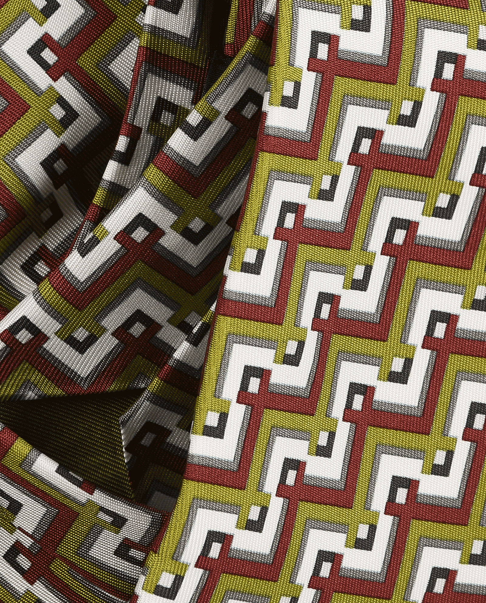 Hermes Geometric Tie, &pound;95, Accessories, Brown/Green, Silk, Other view