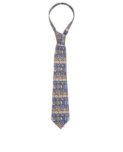 Hermes Tie, £160, Accessories, Beige/Blue, Silk, Front view