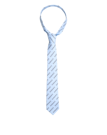 Versace Logo Tie, &pound;60, Accessories, Blue, Silk, Front view