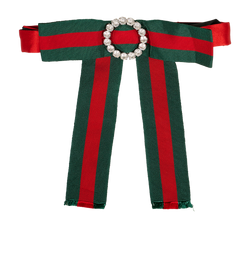 Gucci Bow Web Neck Tie, Viscose, Green/Red, MII, B, 3*
