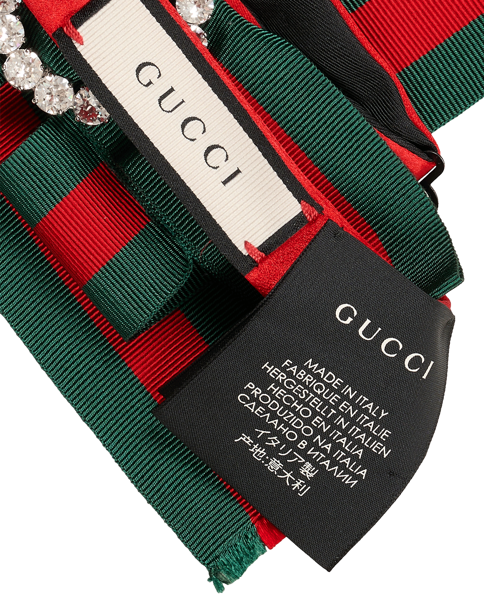 Gucci Bow Web Neck Tie, &pound;90, Accessories, Green/Red, Viscose, Other view