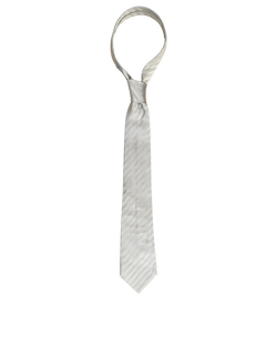 Chanel Striped Tie, Silk, Grey, MII, 2*