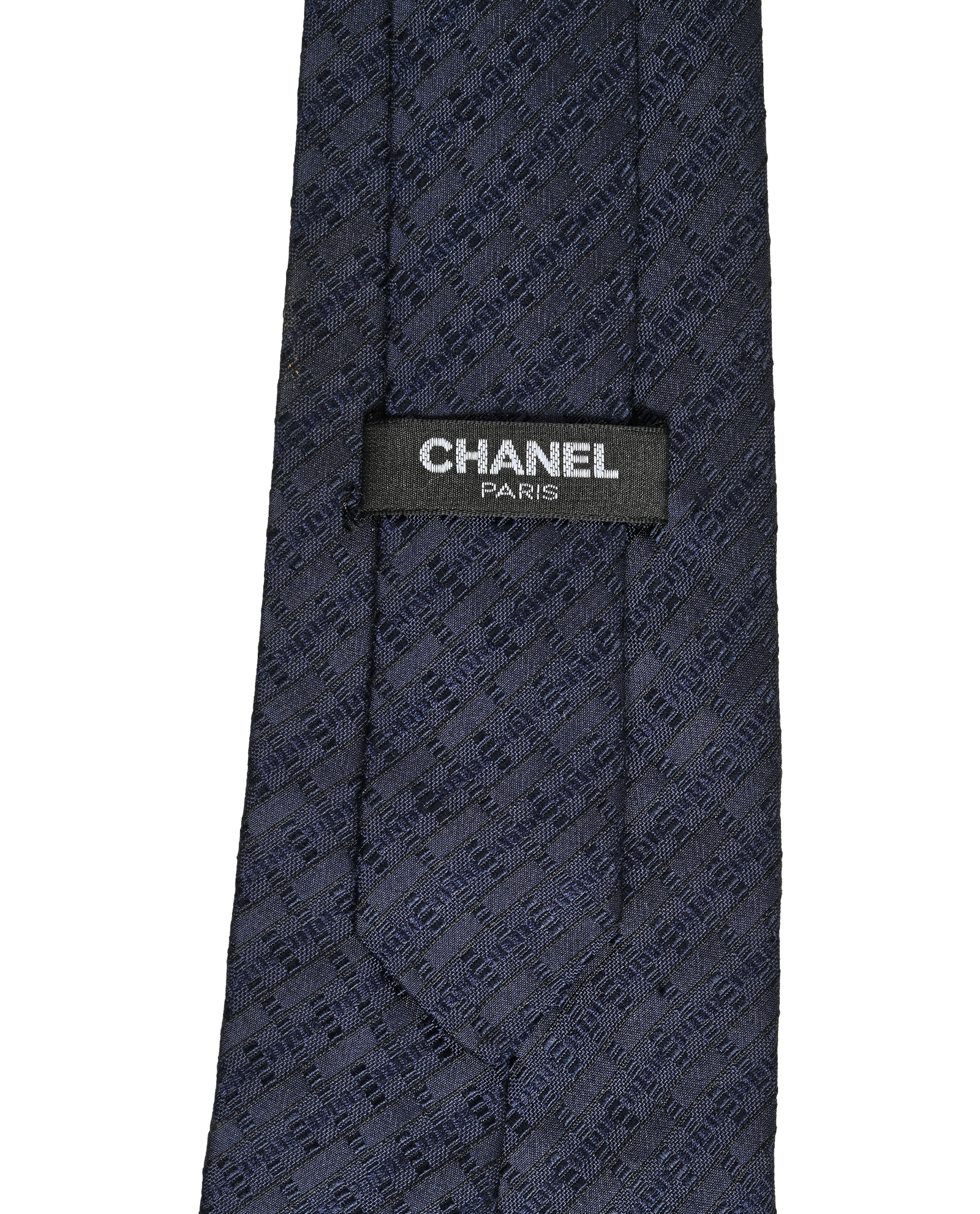 Chanel Jacquard Tie, &pound;110, Accessories, Navy, Silk, Other view
