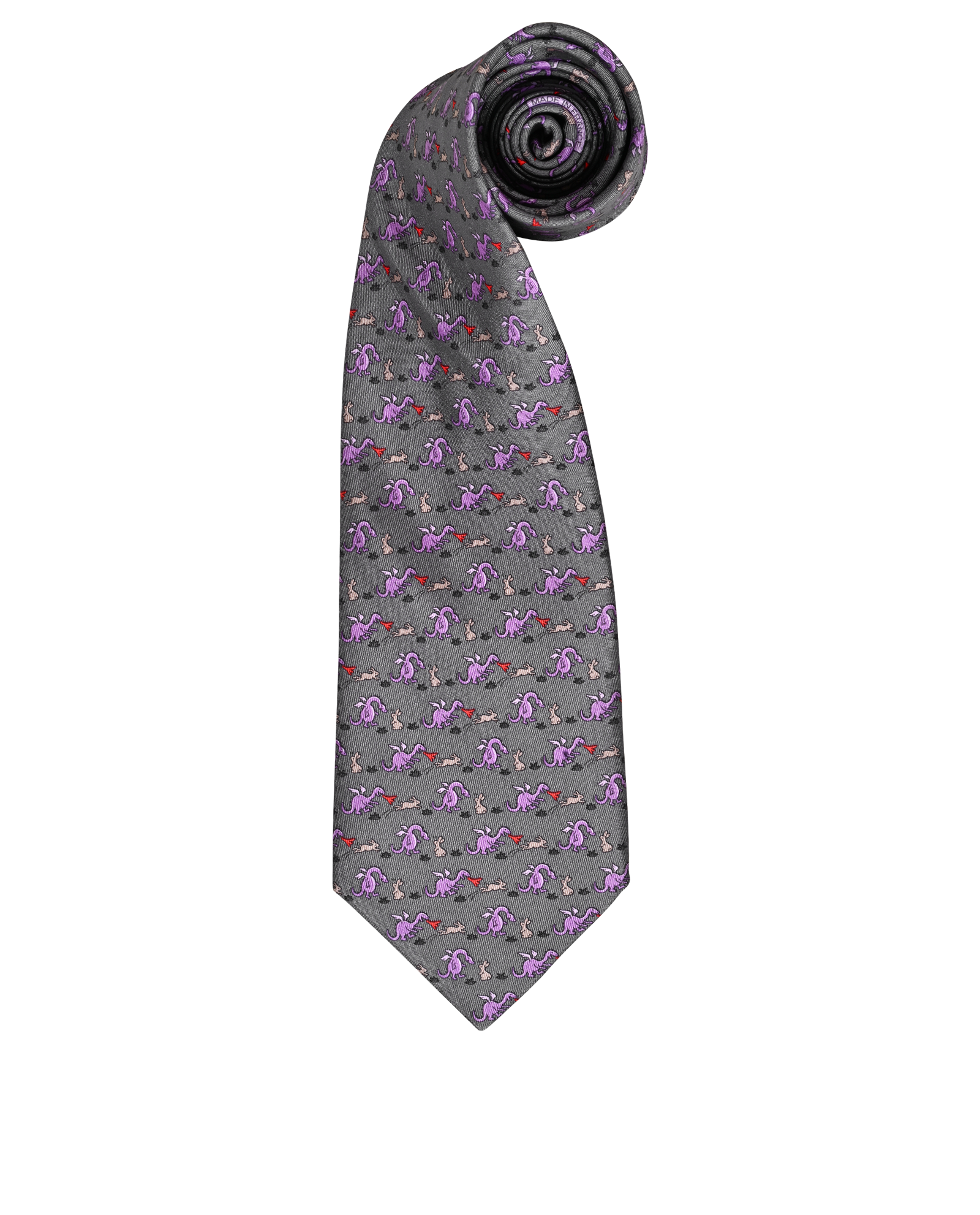 Hermes Dragon & Bunny Tie, &pound;90, Accessories, Grey, Silk, Other view