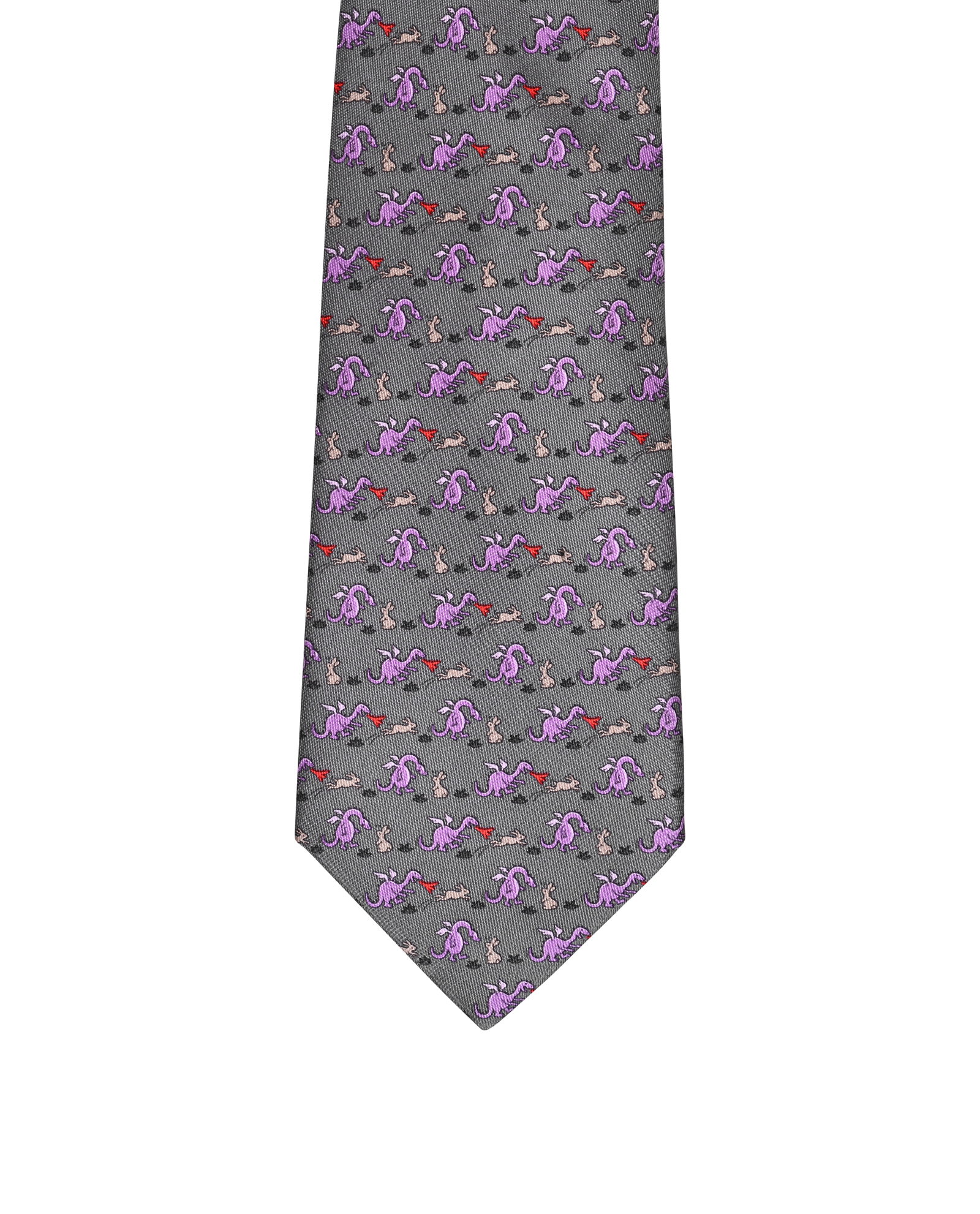 Hermes Dragon & Bunny Tie, &pound;90, Accessories, Grey, Silk, Other view