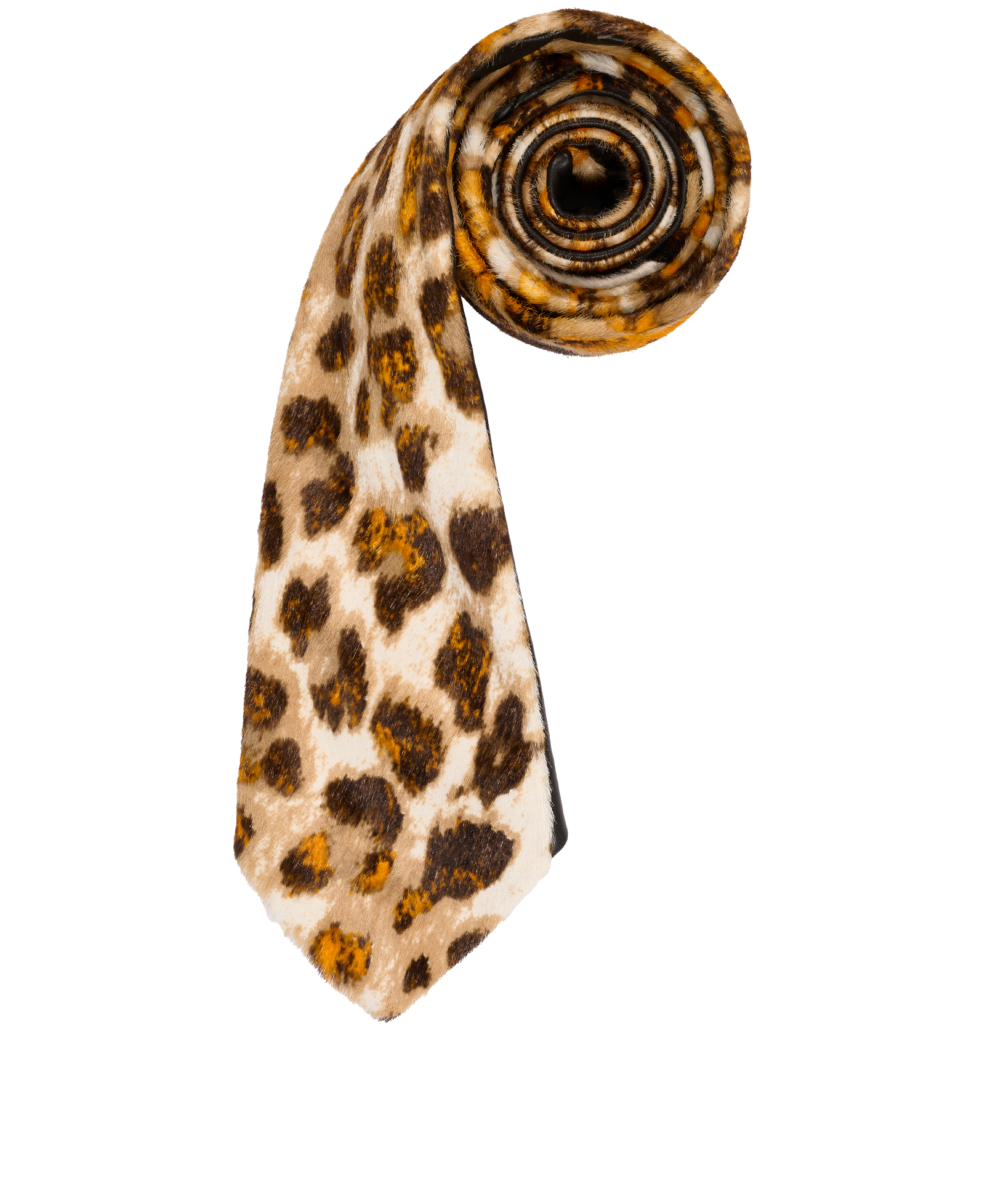 Bottega Veneta Printed Tie, &pound;250, Accessories, Beige/Orange, Leather/Pony / Calfhair, Other view