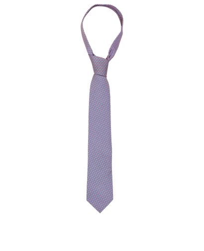 Hermes Dumbbell Print Tie, &pound;70, Accessories, Purple, Silk, Front view