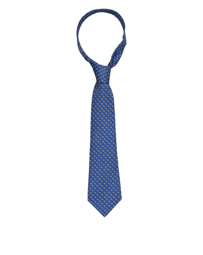 Chanel 04C CC Floral Tie, &pound;140, Accessories, Blue, Silk, Front view