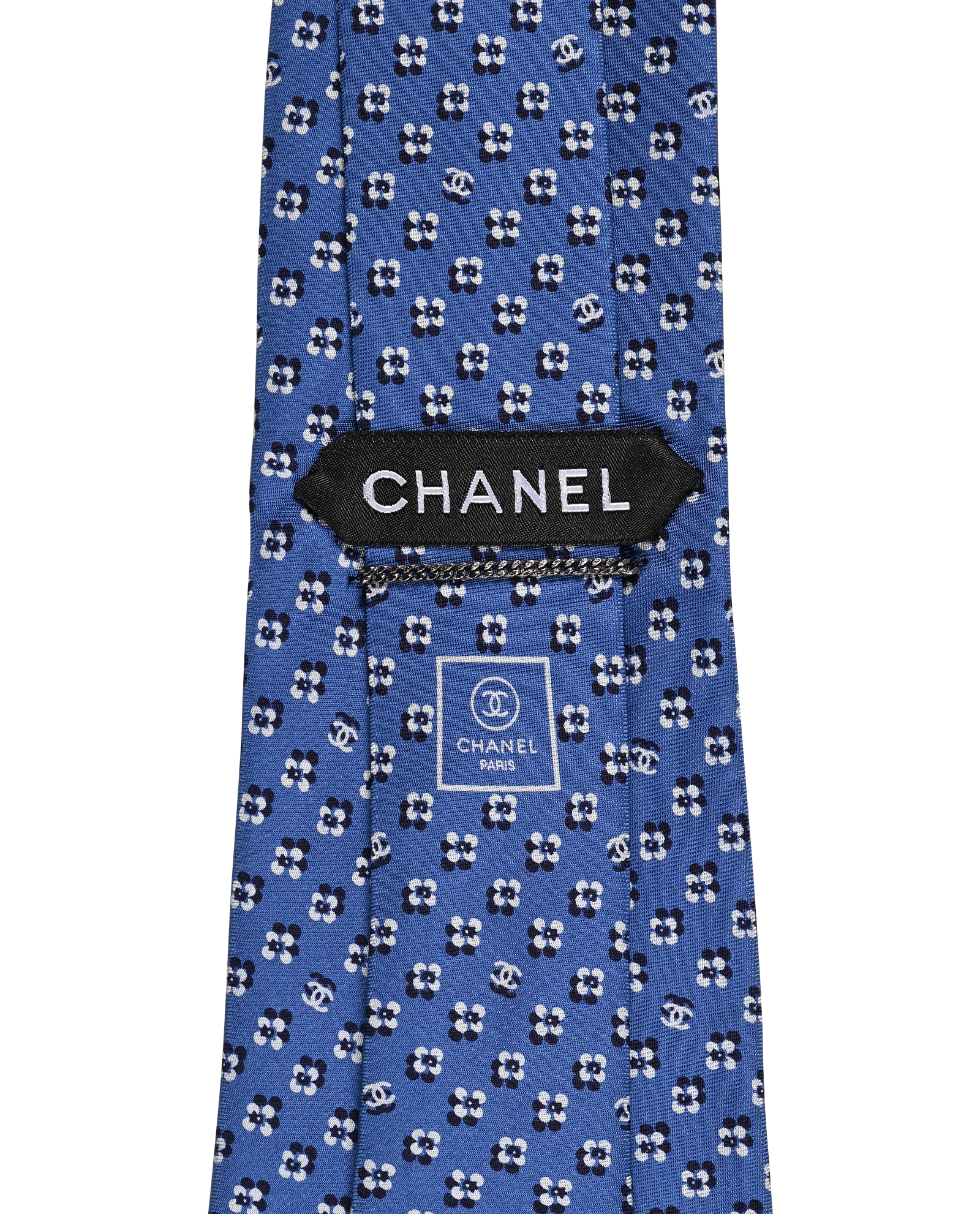 Chanel 04C CC Floral Tie, &pound;140, Accessories, Blue, Silk, Other view