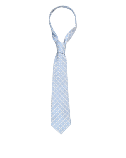 Chanel 04C CC Check Tie, &pound;140, Accessories, Blue, Silk, Front view
