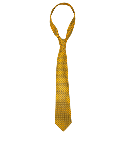 Hermes Chain Print Tie, &pound;70, Accessories, Yellow, Silk, Front view
