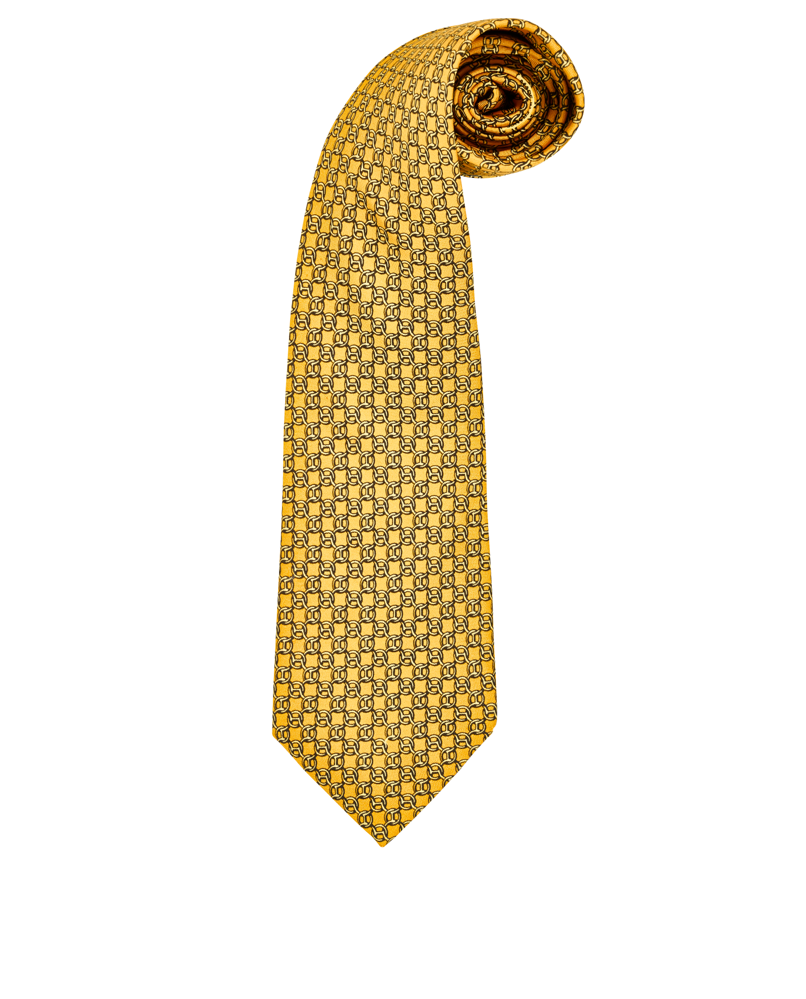 Hermes Chain Print Tie, &pound;70, Accessories, Yellow, Silk, Other view