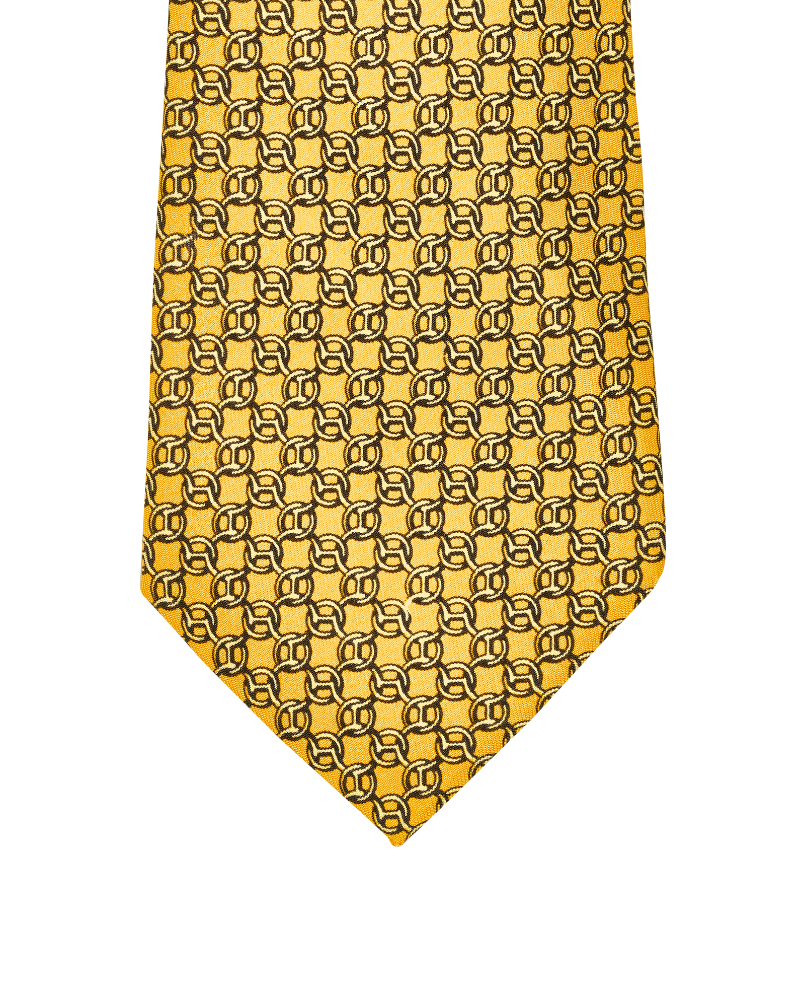 Hermes Chain Print Tie, &pound;70, Accessories, Yellow, Silk, Other view