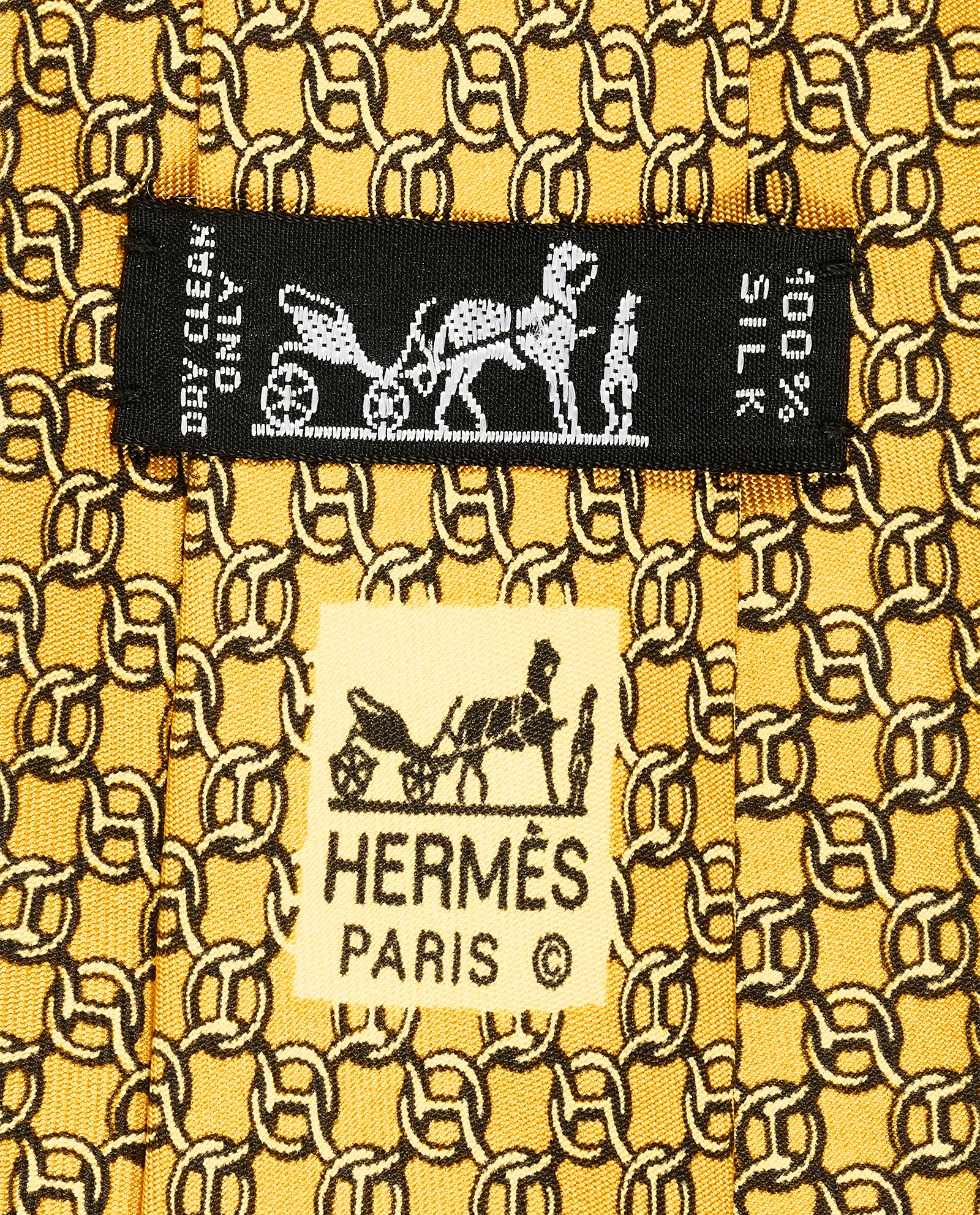 Hermes Chain Print Tie, &pound;70, Accessories, Yellow, Silk, Other view