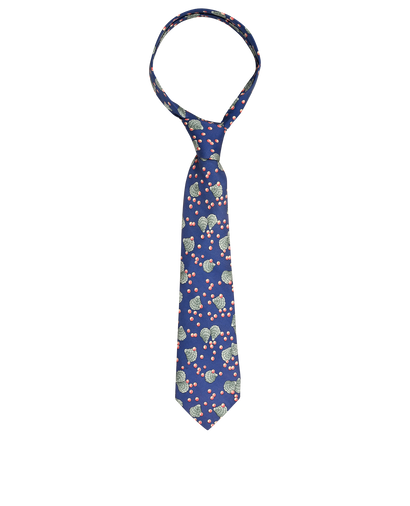 Hermes Shell and Pearl Print Tie, &pound;110, Accessories, Blue, Silk, Front view