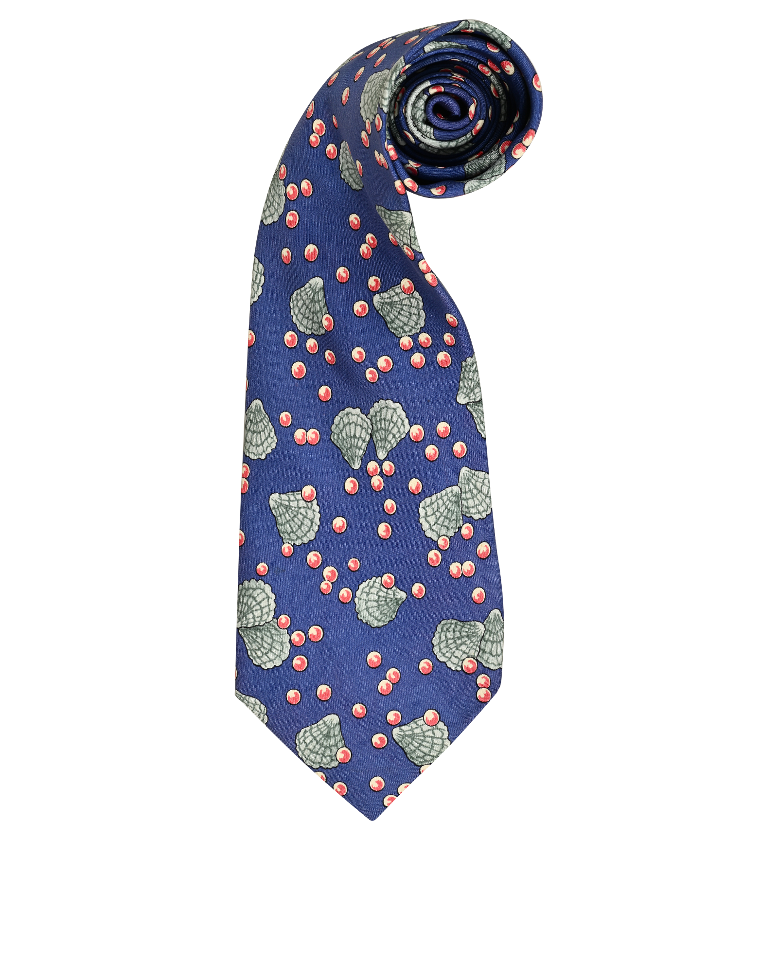 Hermes Shell and Pearl Print Tie, &pound;110, Accessories, Blue, Silk, Other view