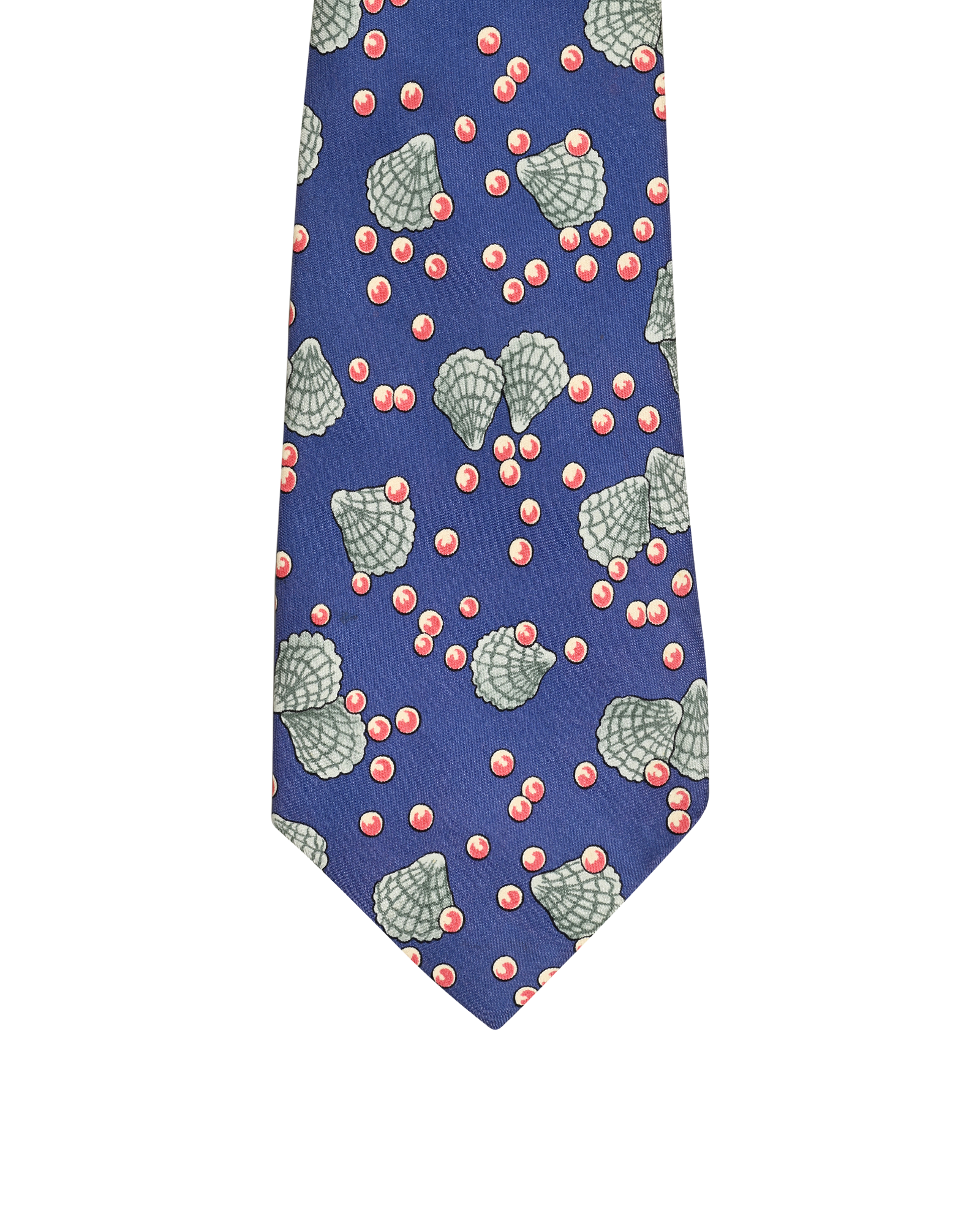 Hermes Shell and Pearl Print Tie, &pound;110, Accessories, Blue, Silk, Other view