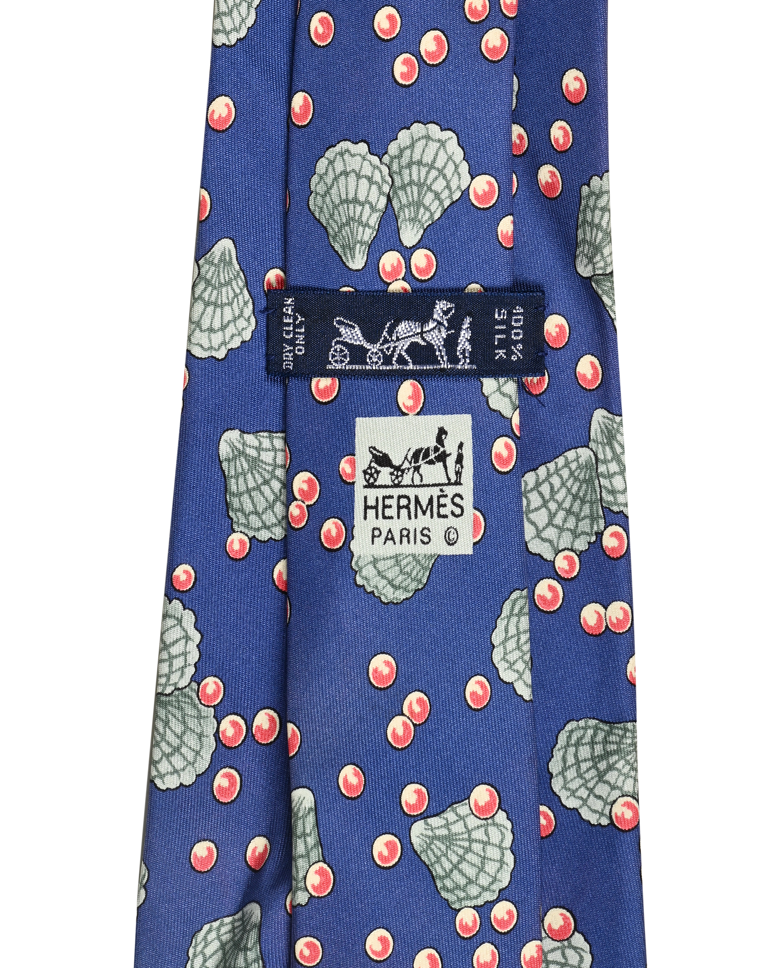 Hermes Shell and Pearl Print Tie, &pound;110, Accessories, Blue, Silk, Other view
