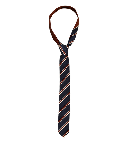 Prada Striped Tie, &pound;70, Accessories, Navy, Silk, Front view
